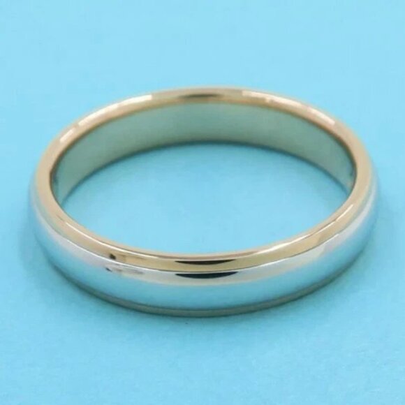 Tiffany & Co. Band Ring size US7 Platinum 950 & 18K Rose Gold Auth #2958 - Picture 7 of 8